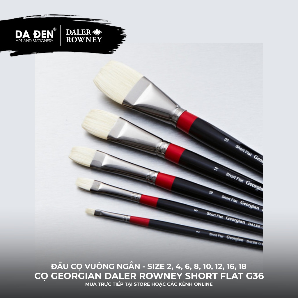 [DA ĐEN - QUẬN 3] Cọ Sơn Dầu Lông Vuông Ngắn Daler Rowney Georgian Short Flat G36