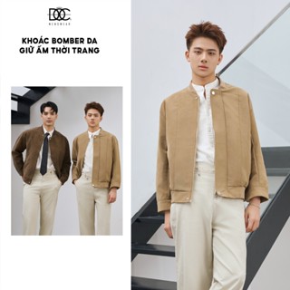 Áo khoác bomber da nam Độc menswear vải da cản gió, cản bụi giữ ấm thời trang - AK461
