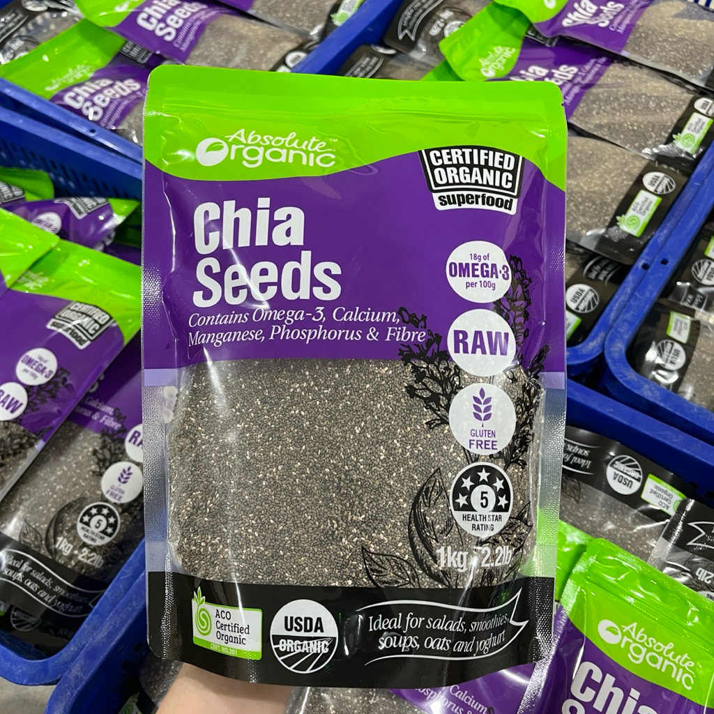 Hạt Chia Úc Chính Hãng Gói Black Bag 500g và Absolute Organic 1kg - The Liberty