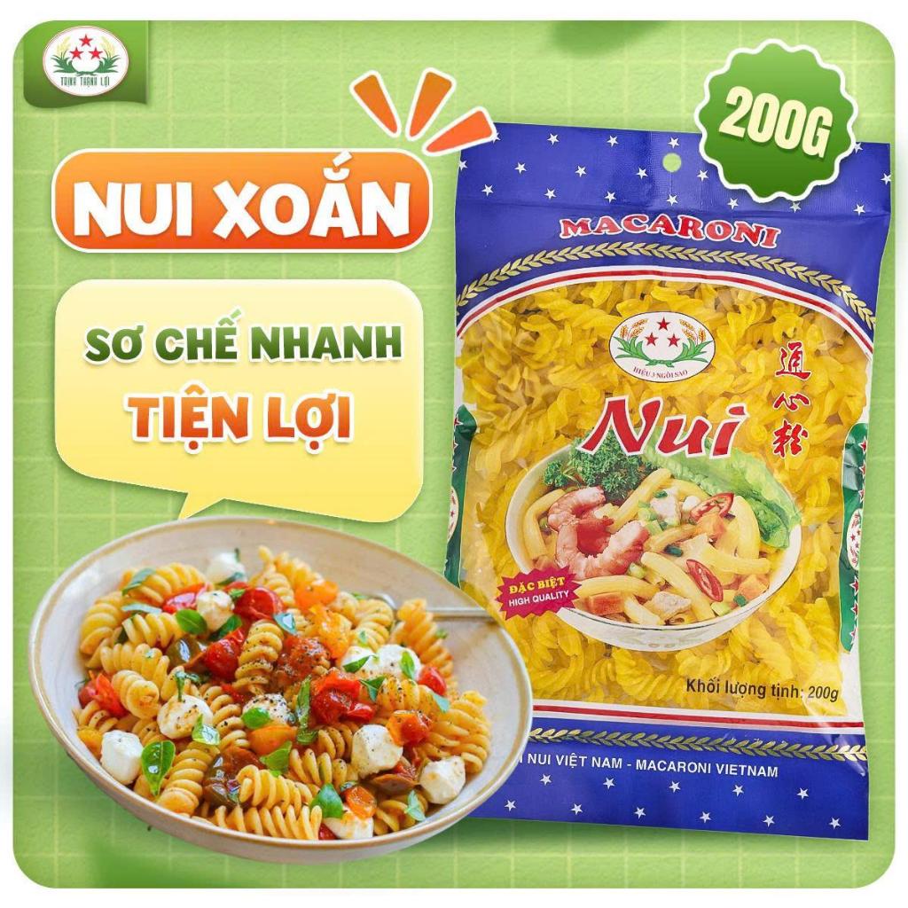 Nui Xoắn Vàng 200g, Nui Cao Cấp Trịnh Thạnh Lợi Food – Nui Ngon Dẻo, Tiện Lợi Cho Bữa Ăn Nhanh, Dùng