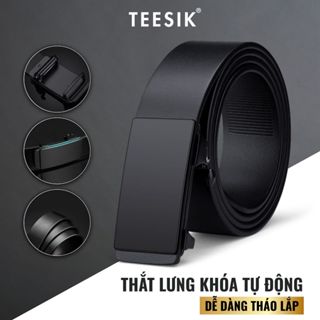 Thắt lưng nam cao cấp 2025 TEE SIK dây nịt nam da PU khóa tự động bền đẹp thiết kế độc đáo DN02