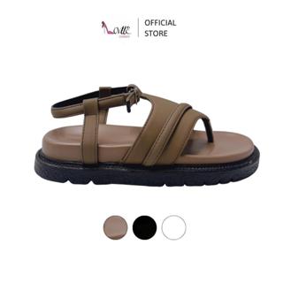  LOVIIECORNER - SANDAL NỮ MŨI TRÒN XỎ NGÓN GẮN TAG - GIÀY QUAI MẢNH KẸP NỮ XINH HỞ HẬU KHÓA CÀI ĐẾ BẰNG 3 PHÂN - SS250502 