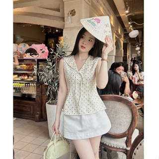  Áo sơ mi nữ chấm bi cổ thủy thủ trẻ trung LAMO - B1453 