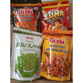  AMMYFOOD - Thùng 20 gói snack oishi 65g vị tôm cay nồng  đậu xanh nước dừa  tôm xốt tương mật ong 