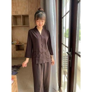 ĐỒ LAM ĐI CHÙA mẫu bà lai vải silk dành cho nữ lớn tuổi