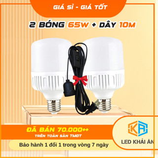 [ Tặng dây 10m ] Combo 2 Đèn LED 65W - Bóng Đèn Siêu Sáng Tiết Kiệm Điện, Combo Bóng Đèn 65W Đèn Led Khải Ân Giá Tốt