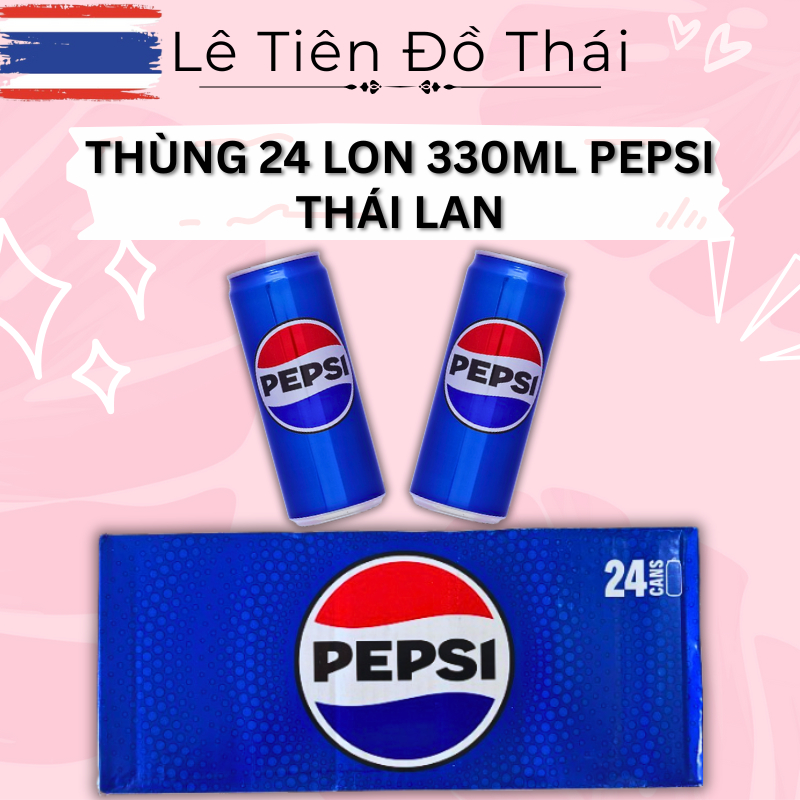 Thùng 24 Lon 330ml Nước Ngọt Pepsi Xanh Cambodia