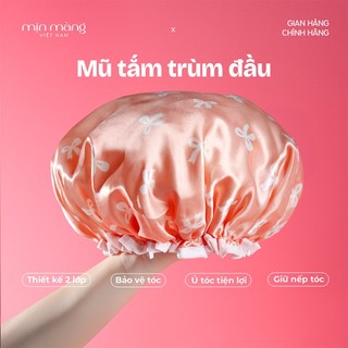  Mũ Tắm Trùm Đầu 2 Lớp Chống Nước Mịn Màng Cao Cấp Dùng Chùm Khi Tắm Ủ Tóc Oil Skincare 