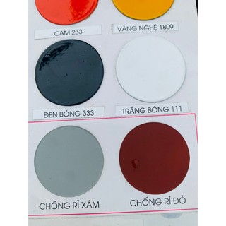 Sơn Sắt Mạ Kẽm 1K (Các Màu, Nhũ Vàng, Nhũ Bạc) Lon 900gr
