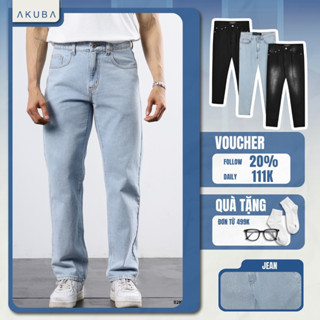 Quần Jean Nam AKUBA cao cấp siêu bền, chất vải dày dặn, tôn dáng, thoáng khí | 01DE1038
