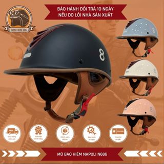  Mũ Bảo Hiểm Napoli Form Cá Heo SH Nửa Đầu FREESHIP - CHÍNH HÃNG Nón Bảo Hiểm 1 2 Napoli N686 