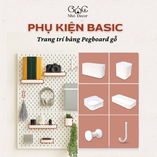 Phụ kiện Pegboard gỗ đa năng, khay đựng, giá đỡ, móc treo…dành cho bảng Pegboard gỗ lỗ dài 6mm