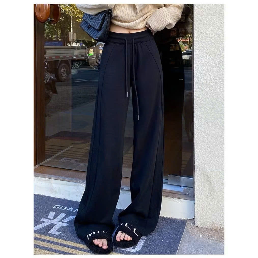 𝑷𝒊𝒏𝒌_𝑺𝒕𝒖𝒅𝒊𝒐//  ```Quần ống rộng may hai bên LM254, chất nỉ retro mới cho mùa thu đông, phong cách th