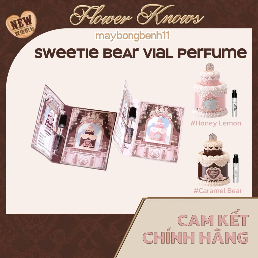Mẫu Thử Vial Nước Hoa FLOWER KNOWS Sweetie Bear Bánh Gấu