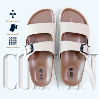  Dép da nam CORVIN CORE BE  CT01BG  dép quai ngang đôi 1 khóa dép đế công thái học êm ái chống thấm chống trơn trượt 
