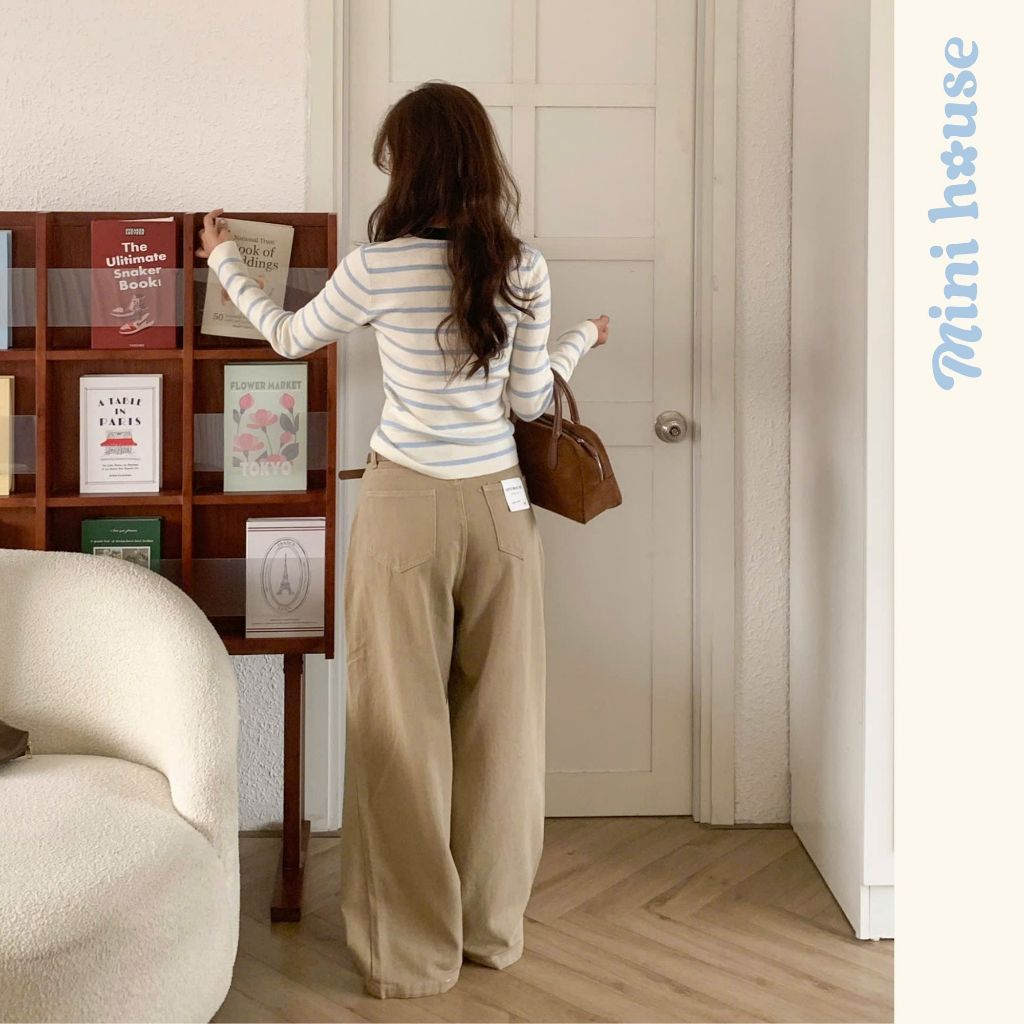 𝐌𝐢𝐧𝐢 𝐇𝐨𝐮𝐬𝐞 - Quần kaki nữ ống rộng xếp ly màu NÂU CÀ PHÊ vibe thu đông basic Woman Pants Ong Mini007k | BigBuy360 - bigbuy360.vn