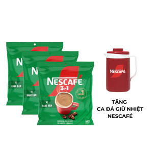   Tặng Ca đá Nescafe  Combo 3 Bịch Cà phê Hòa tan NESCAFÉ VỊ RANG ĐẬM 46 gói Đậm Thơm Hoàn Hảo 