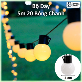 Dây Đèn Led Trang Trí Ngoài Trời cây thông noel giáng sinh tết Dài 5m 20 Bóng Tròn 4cm, trang trí quán cà phê, trà chanh