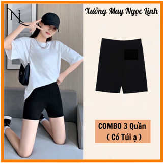 Combo 3 Quần Đùi Legging Nữ, Giá Rẻ Chất Lượng, Co giãn Mềm Mịn cho Chị em đi chơi Chụp Ảnh Siêu Đep