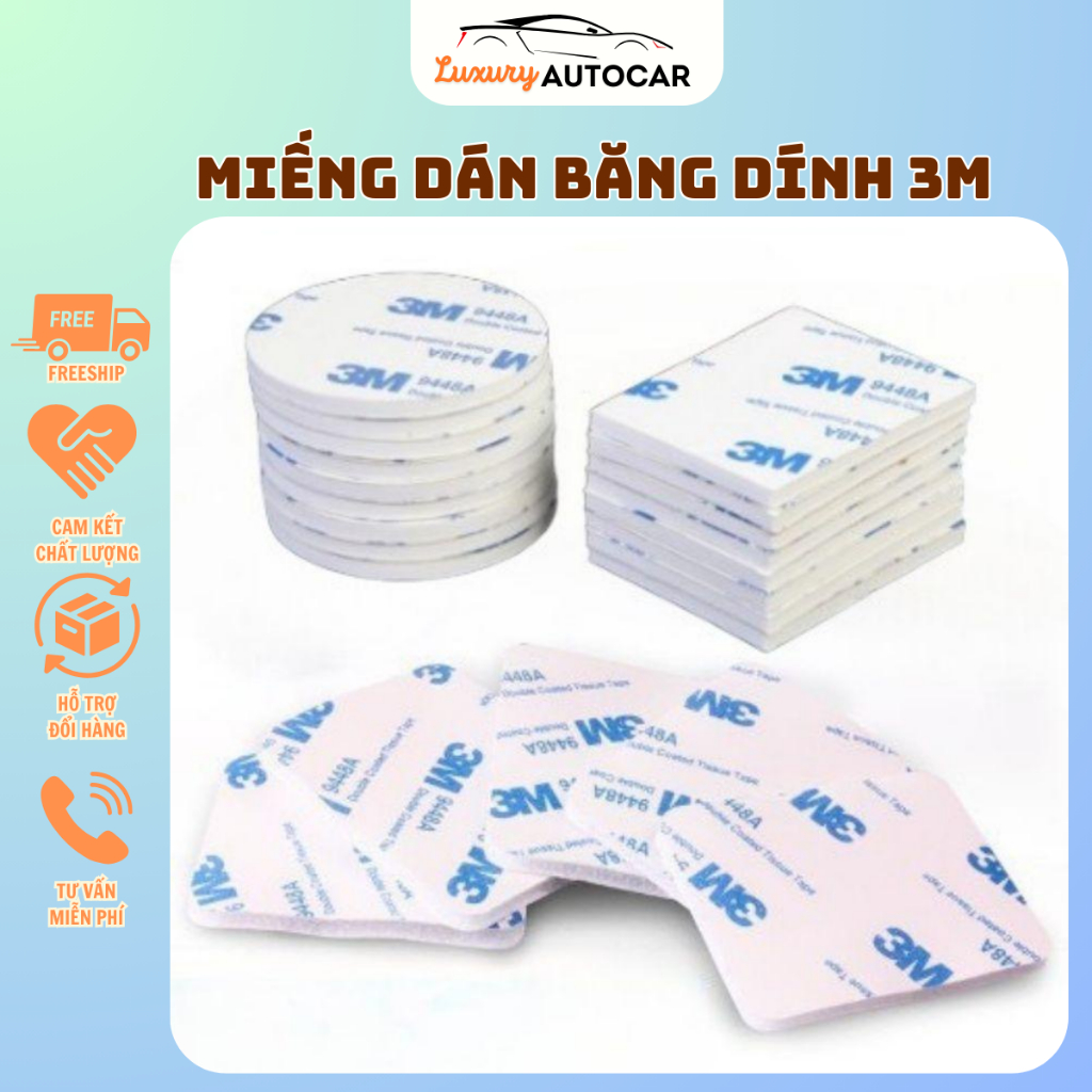 Miếng án 3M ,băng Keo 2 mặt 3M siêu dính,dán đồ treo tường dán Decor trang trí nhà cửa ô tô