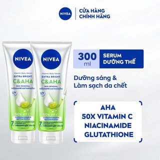   VHL x NIVEA  COMBO 02 Tinh Chất Dưỡng Thể NIVEA Vitamin Extra Bright C&AHA Dưỡng Sáng & Làm Sạch Da  300mlx2  - 99197x2 