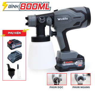 Máy Phun Sơn Pin Workfix WF-SG800ML – Máy Phun Sơn Dung Tích 800ML, 2 Chế Độ Phun