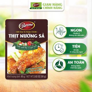  Xốt Gia Vị hoàn chỉnh Barona - Thịt Nướng Sả 80g gói ướp chuẩn vị 