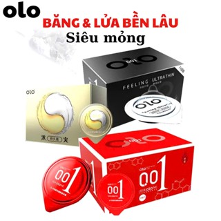   Chính Hãng  Bao Cao Su OLO 001 Siêu Mỏng 0.01mm – Hộp 10 Chiếc | Truyền Nhiệt | Cảm Giác Nóng Lạnh | Kéo Dài Thời Gian 