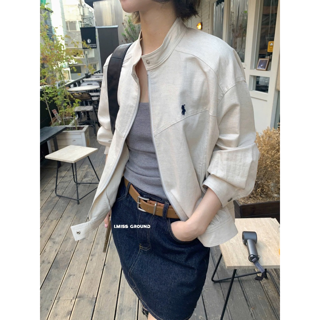 [HÀNG QC về sẵn] Áo khoác khaki 2 lớp thêu LOGO NGUA cổ trụ sang chảnh #622 | BigBuy360 - bigbuy360.vn