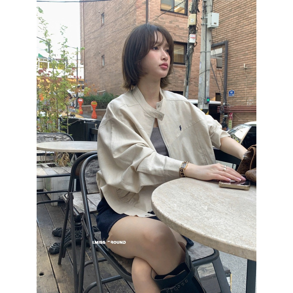 [HÀNG QC về sẵn] Áo khoác khaki 2 lớp thêu LOGO NGUA cổ trụ sang chảnh #622 | BigBuy360 - bigbuy360.vn