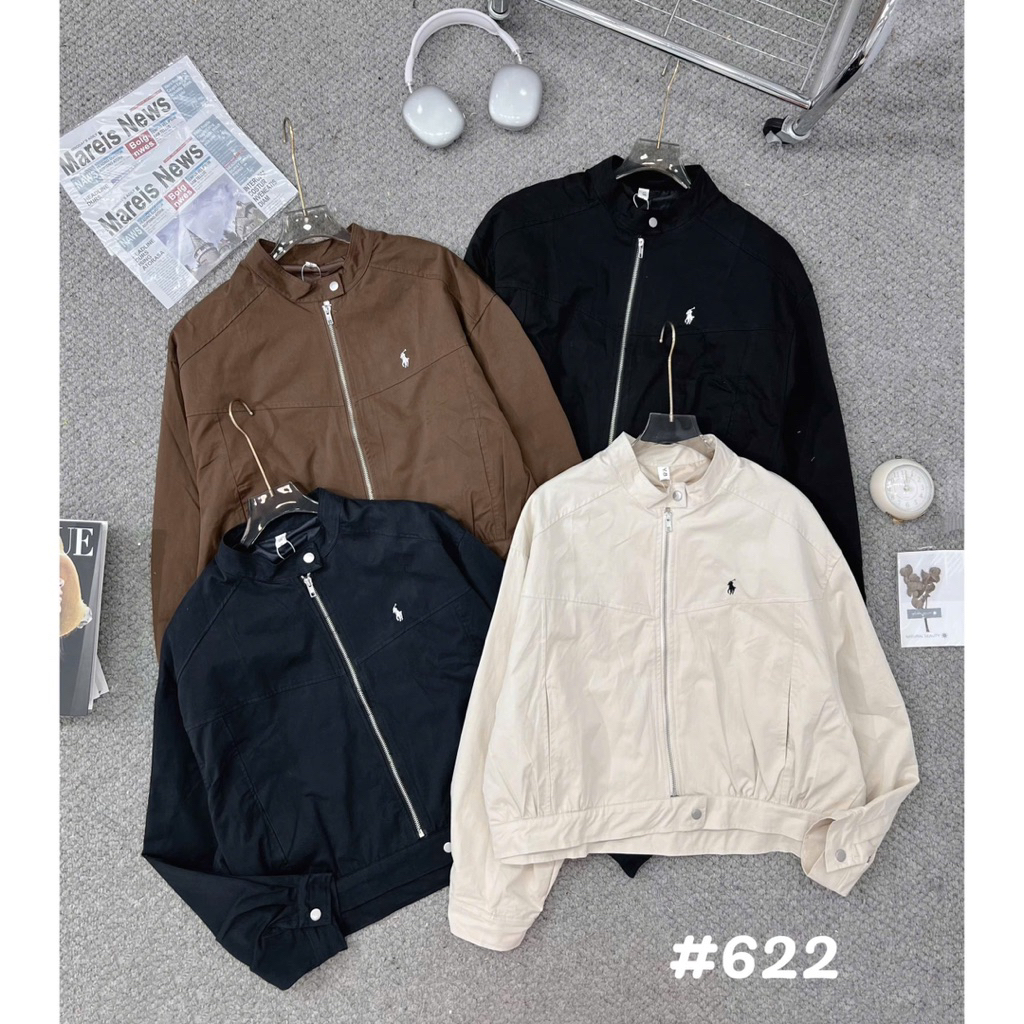 [HÀNG QC về sẵn] Áo khoác khaki 2 lớp thêu LOGO NGUA cổ trụ sang chảnh #622 | BigBuy360 - bigbuy360.vn