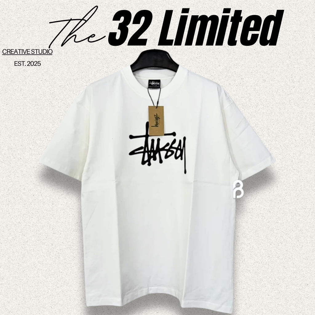 T-Shirt Áo Thun 𝐒𝐓𝐔𝐒𝐒𝐘 Basic Logos Cotton Cao Cấp - THE 32Limited