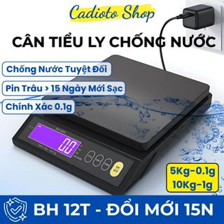 Cân Tiểu Ly Điện Tử Chống Nước 5kg/0.1g, 10kg/1g – Cân Nhà Bếp Mini Dùng Sạc Chính Xác, Cân Gia Vị