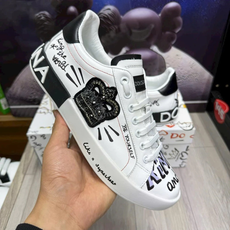 Giày Sneakers DG Nam nữ - Giày DG Nam hoạ tiết mẫu mới nhất full box