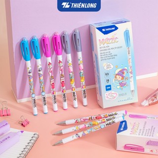 Combo 20 Bút Gel xóa được Thiên Long Mazzic TP-GELE01 ngòi 0.5mm mực xanh/đen/tím bút viết trơn mượt, có gôm trên nắp