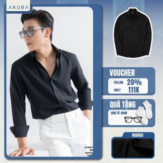 Áo Sơ Mi Tay Dài AKUBA form Regular, chất Mango mềm mịn cao cấp, thiết kế cúc áo hiện đại | 01M0672