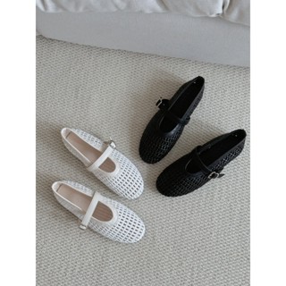  Giày búp bê đế bằng nữ LENCLOTHING G860420 - Giày bb lưới đan vintage 