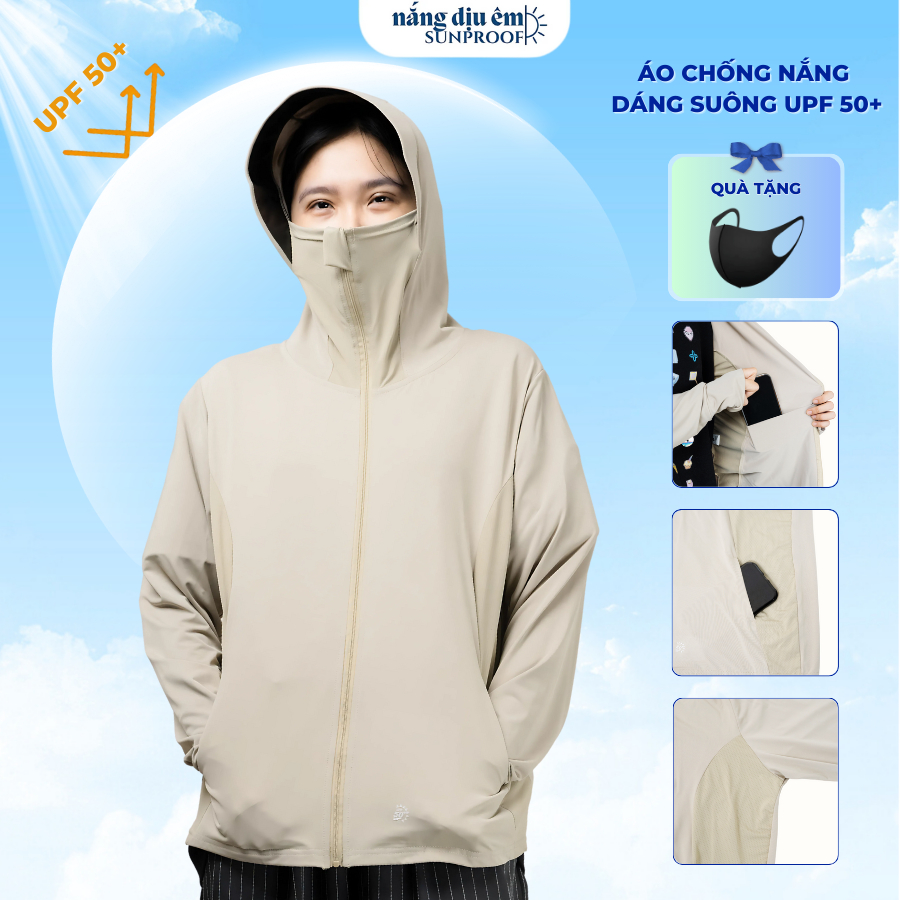 Áo khoác chống nắng công nghệ mát lạnh chống tia UV UPF 50+ dáng suông cho nam và nữ F051