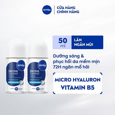 Bộ 2 Lăn Khử Mùi NIVEA Derma Control Restore Dưỡng Sáng Mềm Mịn/Dưỡng Sáng & Phục Hồi//Đều Màu (50 ml x2)