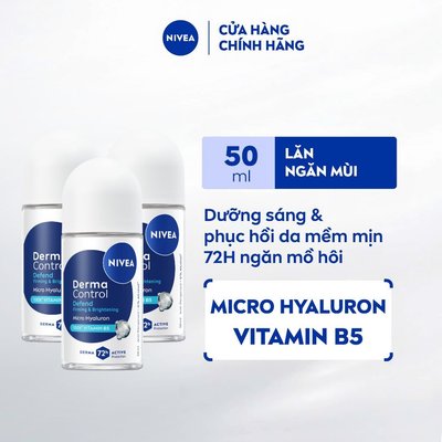 Bộ 3 Lăn Ngăn Mùi NIVEA Derma Control Dưỡng Sáng Mềm Mịn/Dưỡng Sáng & Phục Hồi//Đều Màu (50 ml x3)