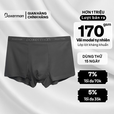 Quần boxer nam NATURAL BREATH trunk modal vải sợi gỗ sồi kháng khuẩn BOXERMAN