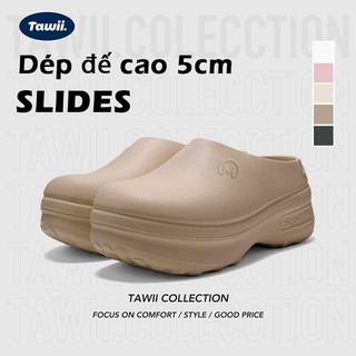  Tawii. Dép bánh mì đế cao 5cm Dép bít mũi Nữ Chống Trượt giày sục 5 Màu Dép sục nữ 