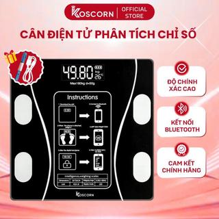 Cân Điện Tử KOSCORN KC0801 Sạc USB Kết Nối Bluetooth Phân Tích Chỉ Số Cơ Thể Trọng Lượng Tối Đa 180kg