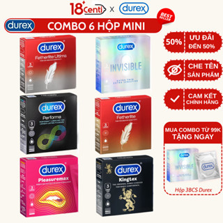 Combo Bao Cao Su Durex Chính Hãng Đủ Loại invisible, Perfoma, Pleasureamax, Kigtex, Jeans, Fetherlite 1 Hộp 3 Chiếc