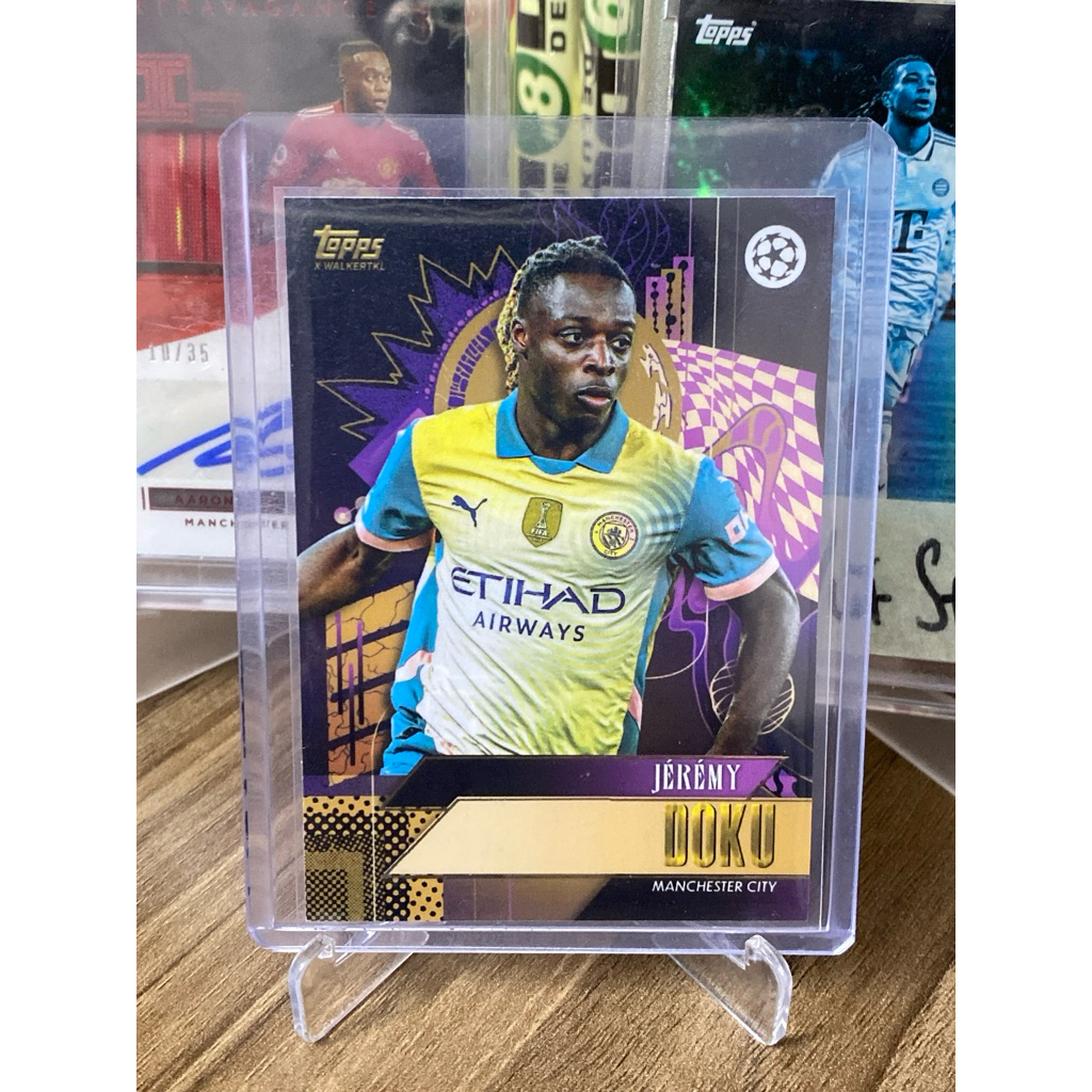 Thẻ Cầu Thủ Jeremy Doku Topps Gold UCC 2024-25 Manchester City CURRENT STARS