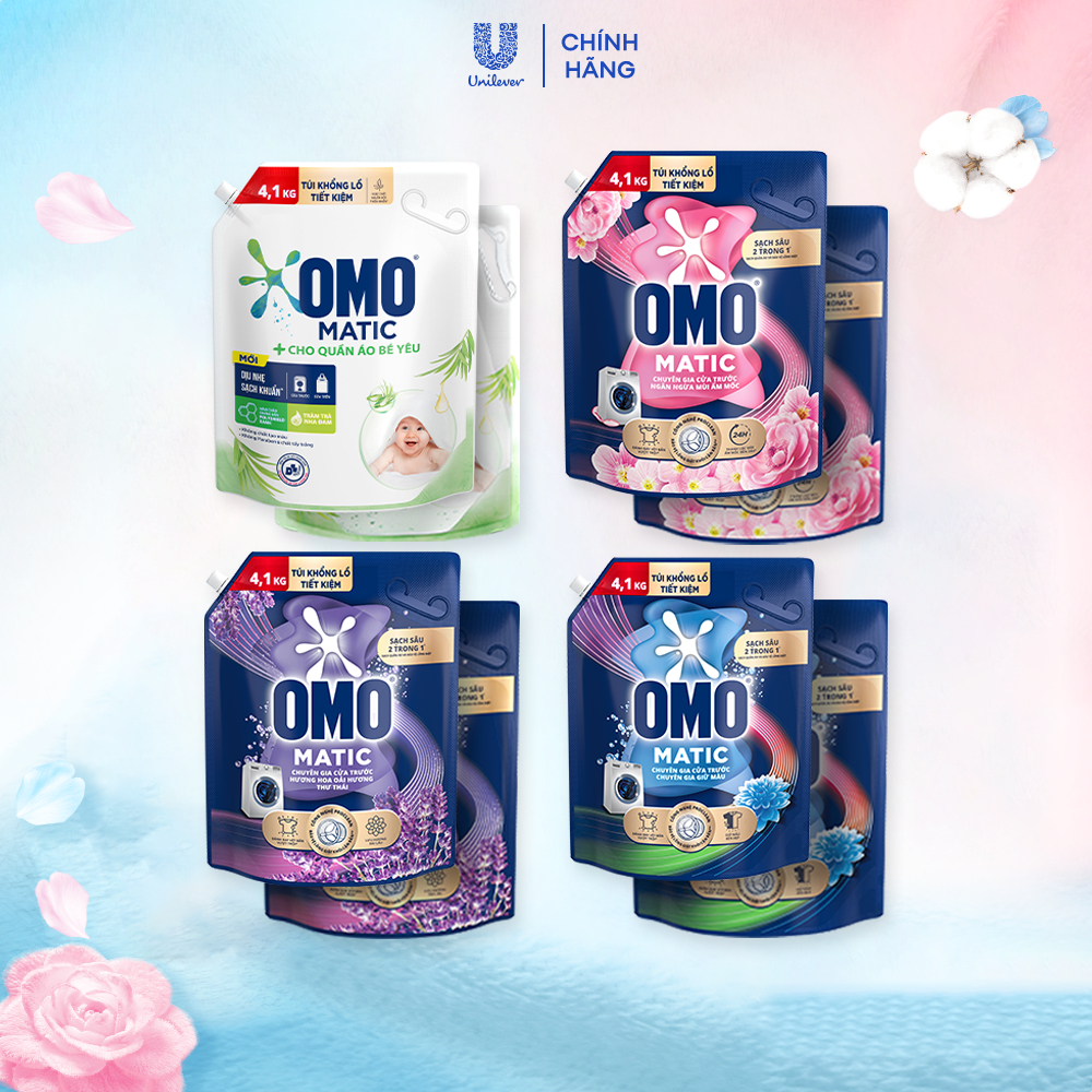 [Live] Combo 2 Túi Nước giặt OMO Matic Cửa trước 4,1kg/túi