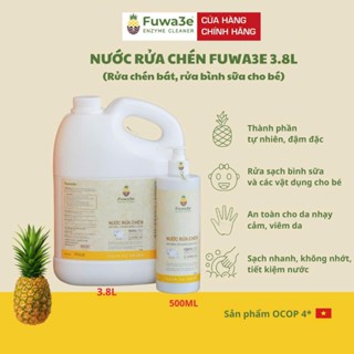  Can 3,8L Nước Rửa Chén Hữu Cơ FUWA3E Lên Men Từ Vỏ Dứa - An Toàn Cho Bà Bầu Trẻ Em Người Có Làn Da Nhạy Cảm 