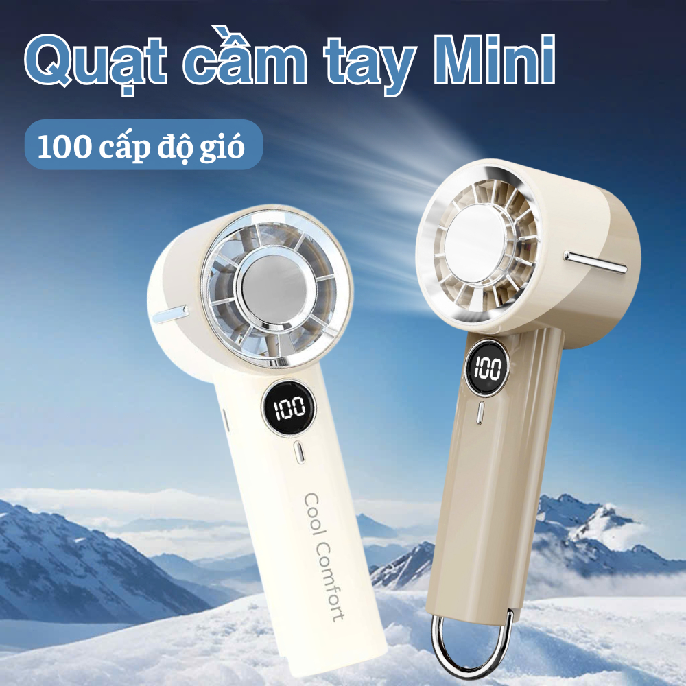 【Quạt cầm tay Mini】100 Cấp độ gió siêu mạnh siêu mát Màn hình kỹ thuật số Quạt Mini tiện lợi cần thiết để mang ra ngoài | BigBuy360 - bigbuy360.vn