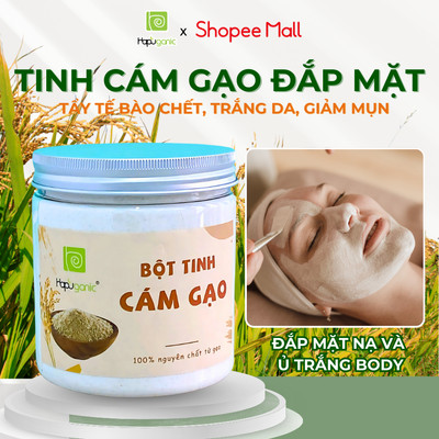 Bột Tinh Cám Gạo Nguyên Chất Hapuganic Mặt Nạ Bột Tắm Body Trắng Da Giảm Mụn Tẩy Tế Bào Chết 300g