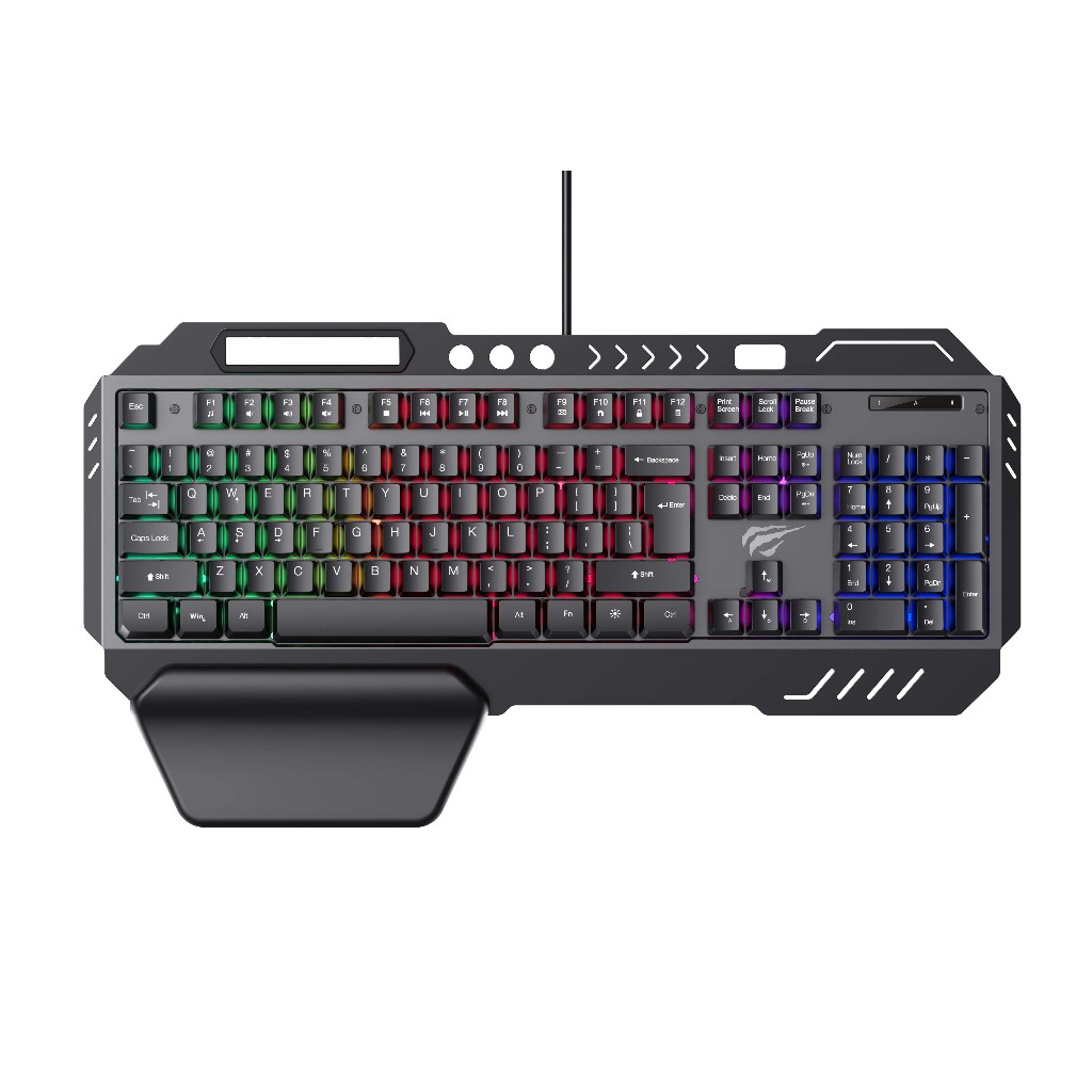 Bàn Phím Có Dây Havit KB838L Gamenote Khung Kim Loại | Đèn Nền 7 Màu | BigBuy360 - bigbuy360.vn